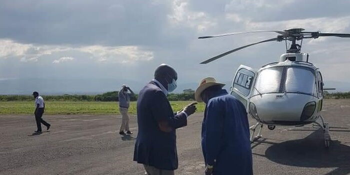 Atwoli Takes Chopper to Gideon Moi's Home [PHOTOS]