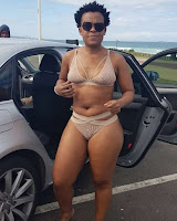 Controversial South African socialite ZODWA WABANTU goes topless while performing in Namibia (PHOTOs)