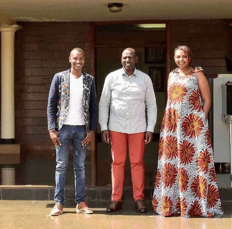 From left to right: Vernacular musician Samidoh, Deputy President William Ruto and lawyer Karen Nyamu
