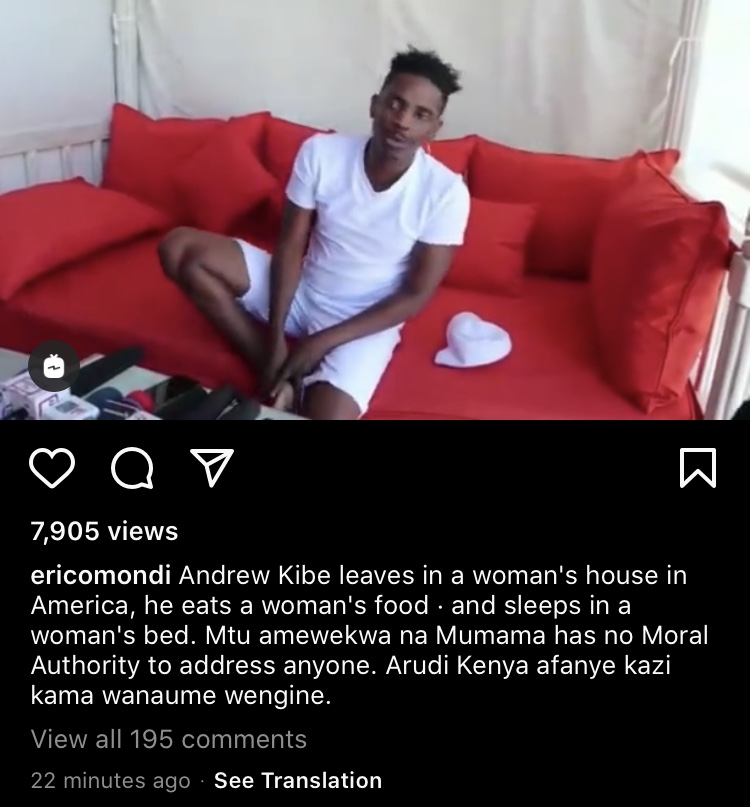 Anapenda Wamama Sana- Jalang'o Speaks On Andrew Kibe Being Housed By An Old Woman