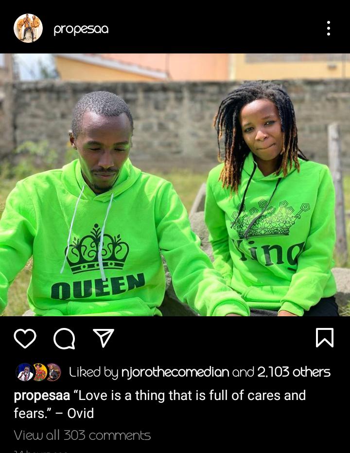 Comedian Propesa Sparks Dating Rumours With Carrol Sonie (Screenshot)