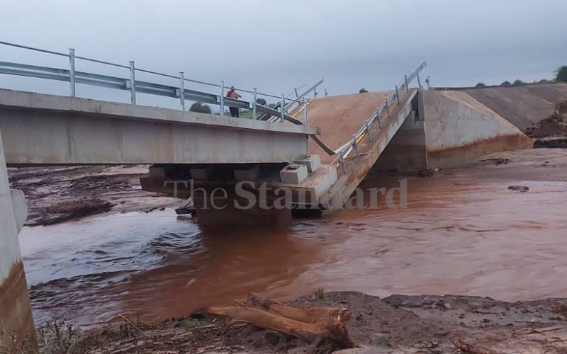 Video: Sh100m bridge launched last week by Ole Lenku collapses