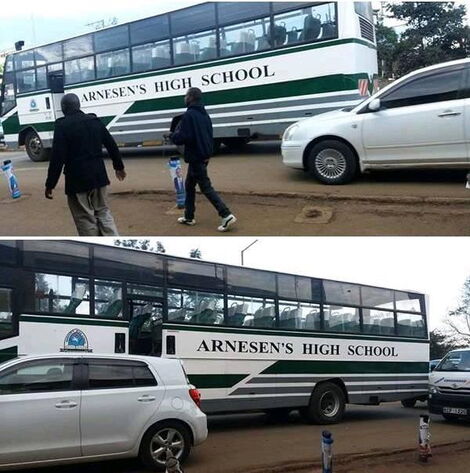 School bus belonging to Arnesens Secondary School in Uasin Gishu County 
