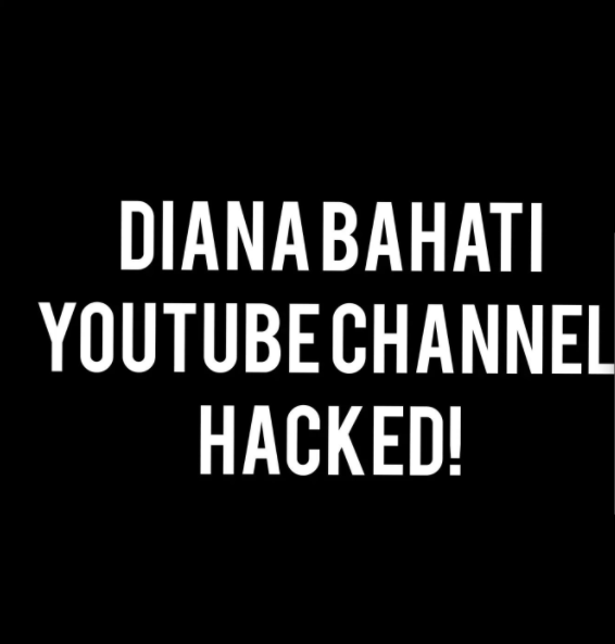 Diana Marua's YouTube Channel With Over Half A Million Subs Hacked (Screenshot)