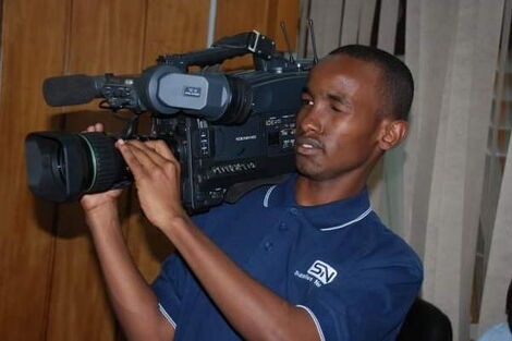 Former Citizen TV reporter Mohamed Mahmud on an assignment