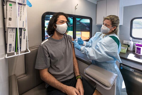 Receiving a coronavirus vaccine in Miami last week.