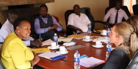 UDA Secretary-General Veronica Maina and a member of the Exploratory Mission for Election MonitoringEU m (3).jpg