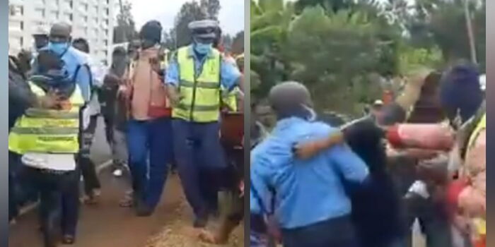 Police Clobbered For Rescuing Miraa Driver From Mob [VIDEO]