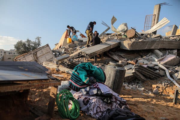 A building in Gaza City on Thursday that was destroyed by an Israeli airstrike.