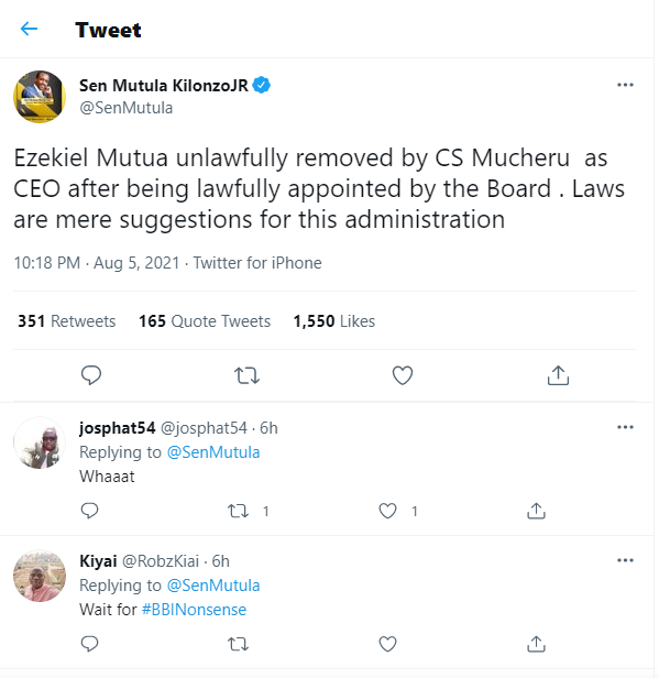 Ezekiel Mutua Refutes Claims Of Being Sacked As KFCB Boss