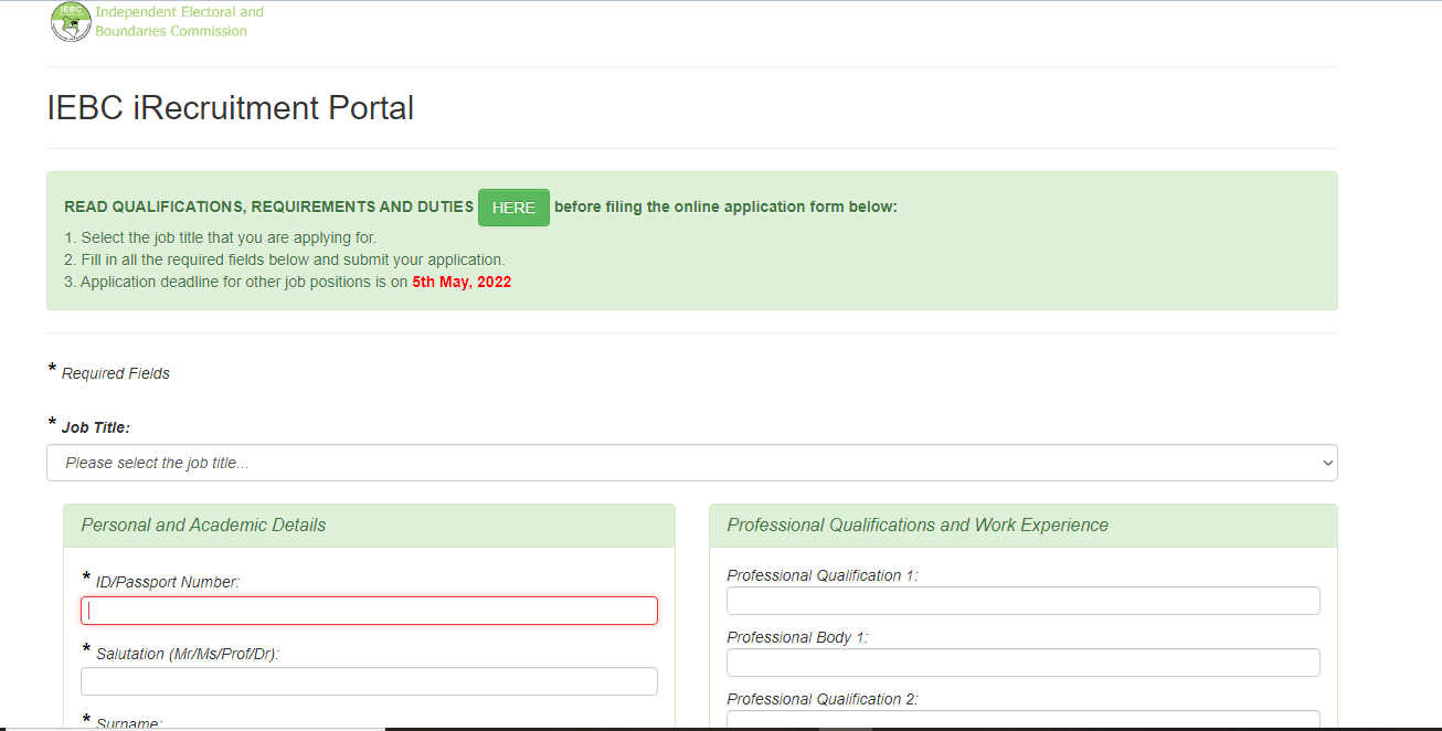 IEBC JOBS PORTAL