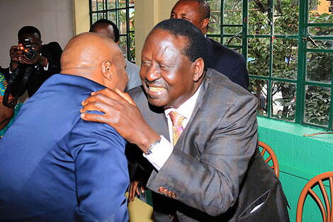 Gatundu South lawmaker Moses Kuria and Orange Democratic Movement (ODM) leader Raila Odinga (Undated)