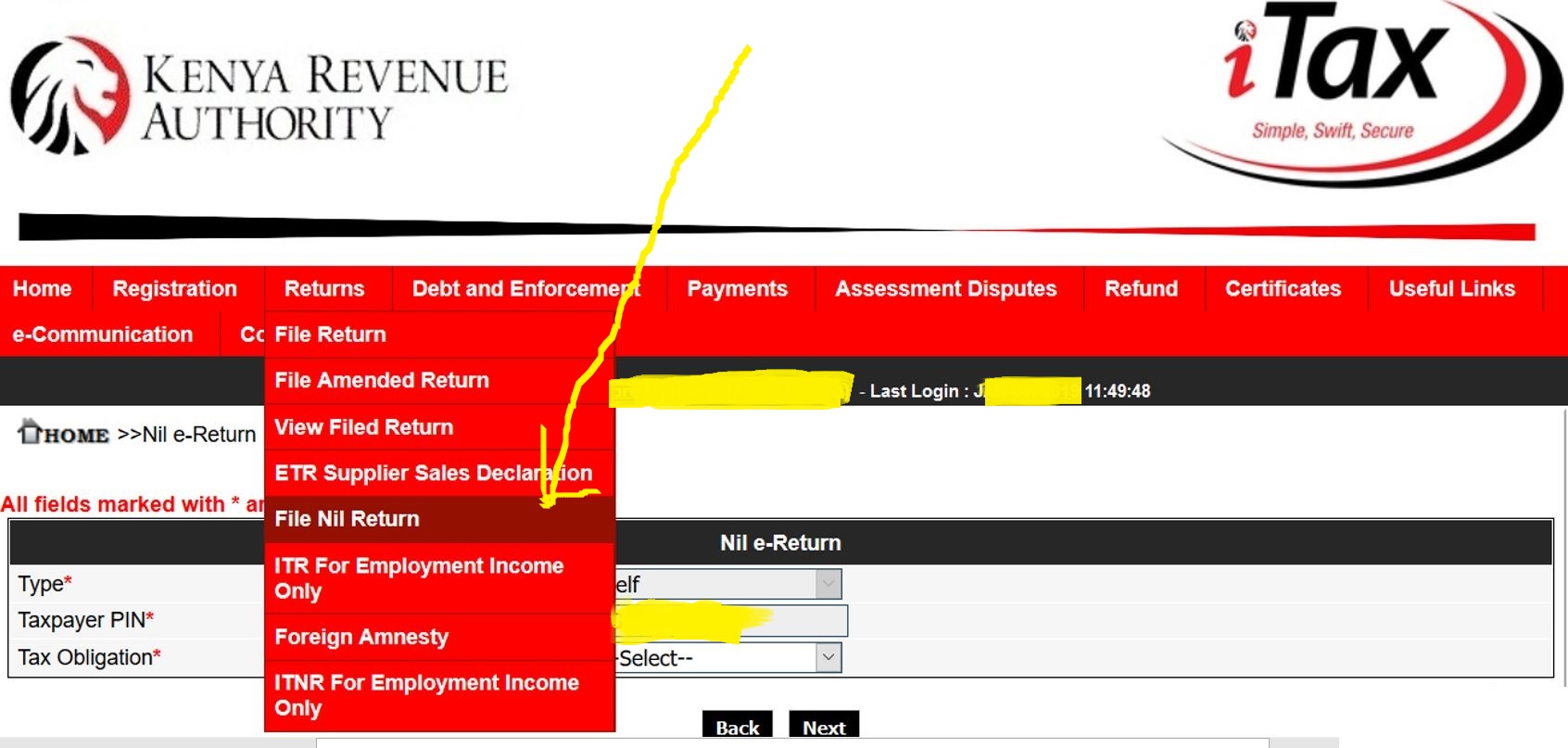 HOW TO FILE NIL RETURNS