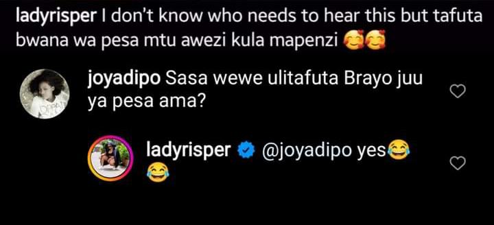 'Tafuta Bwana Wa Pesa'-Lady Risper Advices Women (Screenshot) -
