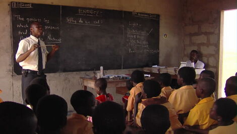 A teacher in a classroom