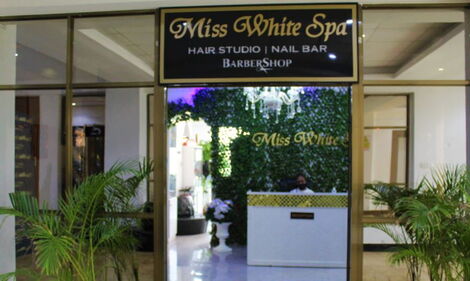 The entrance to Miss White Spa located at Kilimani Wood Avenue, Nairobi.