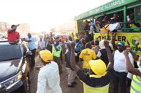Jubilee and UDA supporters face off during a rally in Kiambaa on Sunday, June 13, 2021..jpg