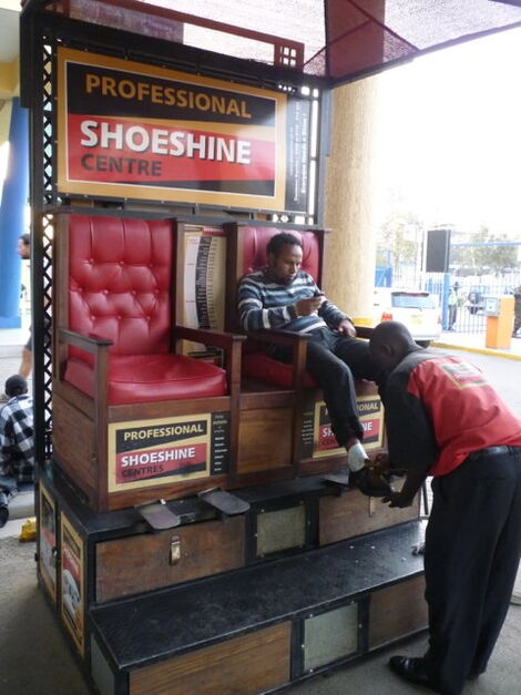 Shoe shiner in Nairobi