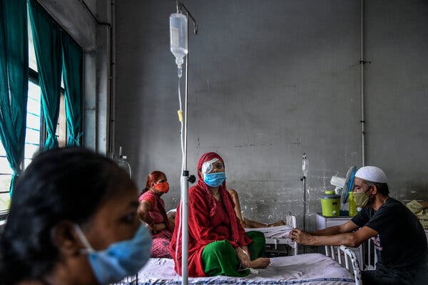 The mucormycosis ward at Ahmedabad Civil Hospital in the Indian state of Gujarat this month. Treatment for the bone-and-tissue-eating fungus is complex, contributing to a mortality rate above 50 percent.