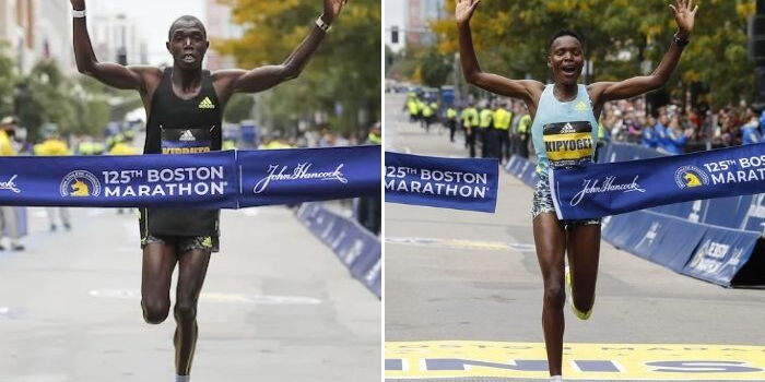 Kenyan Athletes Win Men & Women's Boston Marathon Races