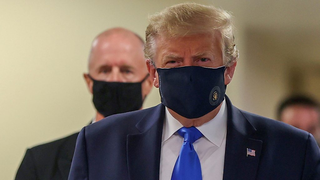 Coronavirus: Donald Trump finally wears mask in public