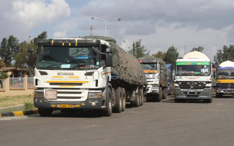 **Trucks at the Namanga border.**