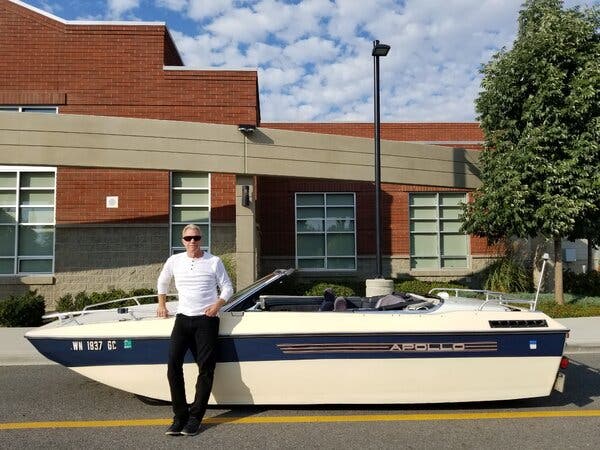 Tim Lorentz with the LaBoata in Spokane, Wash.