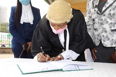 Sports CS Amina Mohamed was admitted to the bar on July 3, 2020.