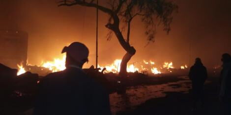 Undated image of fire that destroyed Gikomba Market