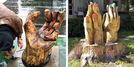 Some of the sculptures by Kiptoo