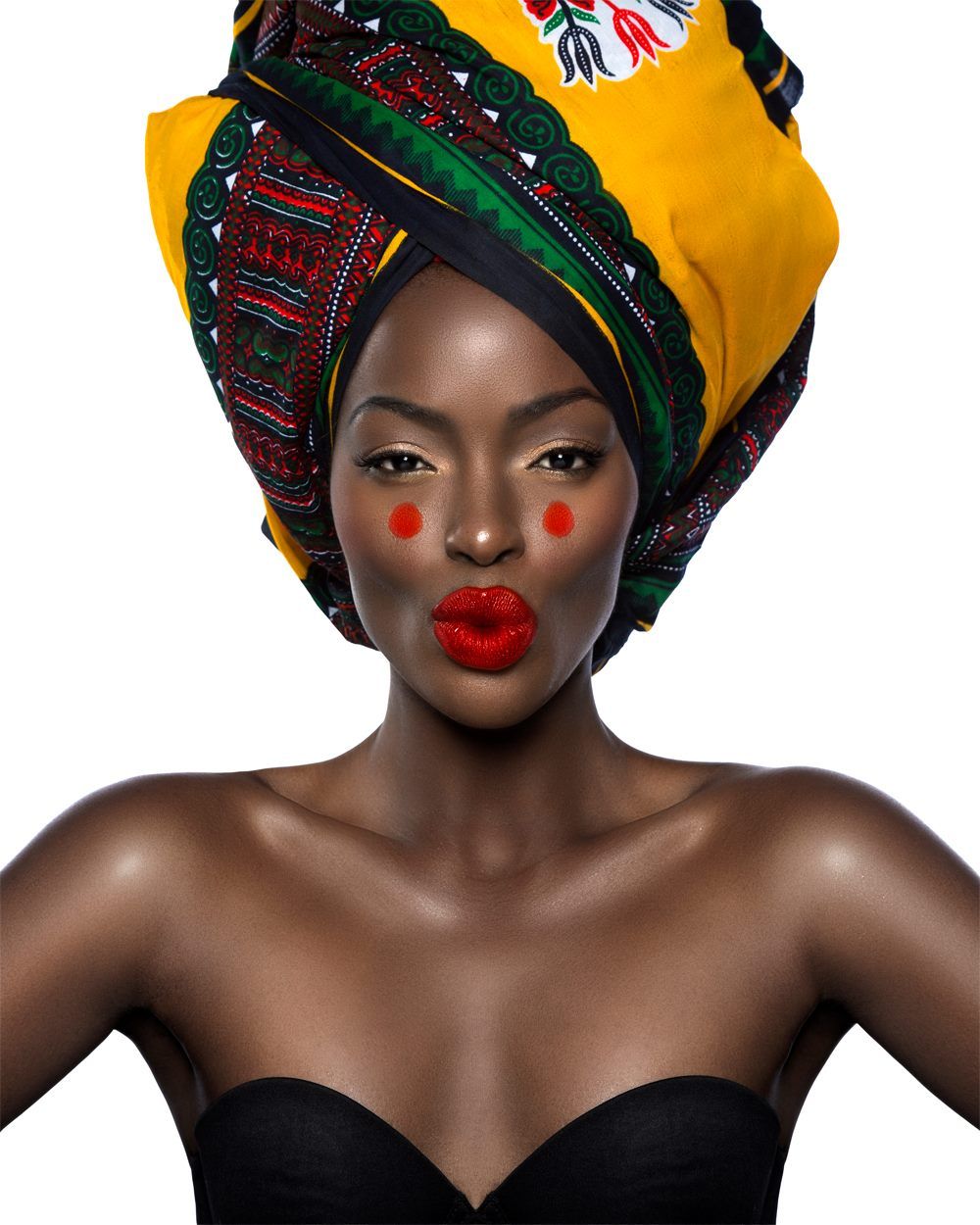 Beauty shoot, African, dark skin, turban Model: Astrid Tshidibu ...