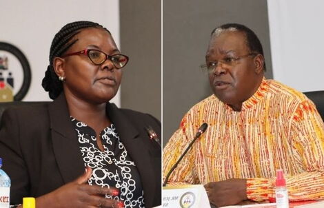 IEBC nominees Irene Cherop (left) and Justus Abonyo.