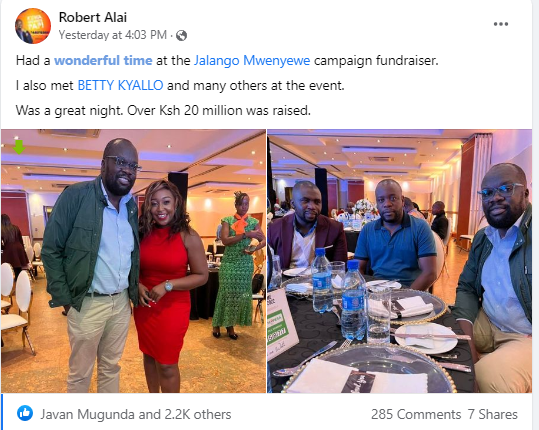 Jalangó Finally Reveals The Full Amount He Got From His Recent Campaign Fundraiser And It’s Millions Of Shillings