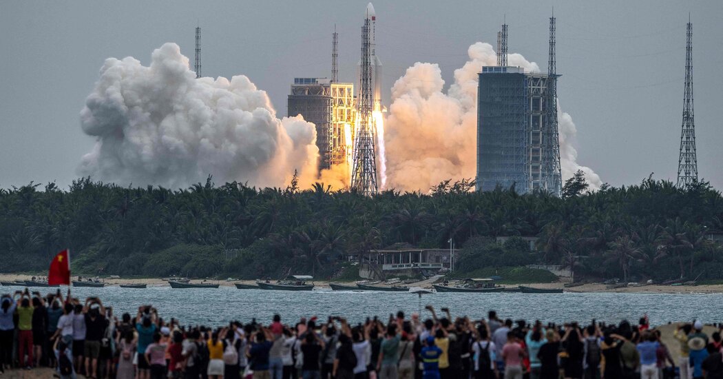 Long March 5B, a Chinese Rocket, Expected to Tumble Back to Earth