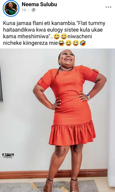 Flat Tummy haitakuwa kwa eulogy, Zora actress Neema Sulubu reacts to notorious fans