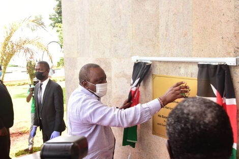 President Uhuru Kenyatta during the launch of the Ardhisasa platform on Tuesday, April 27.
