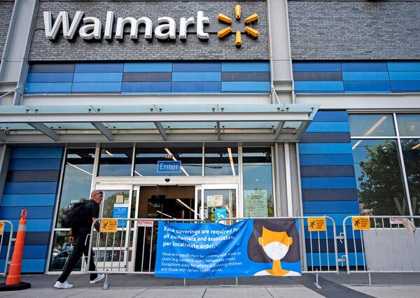 A Walmart in Washington, D.C., last year. The retail giant is one of a number of major U.S. companies that is dropping mask mandates after new guidance from the Centers for Disease Control and Prevention.