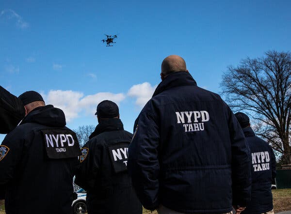 The New York Police Department’s Technical Assistance Response Unit operating a drone in 2018.
<div><span> </span></div>