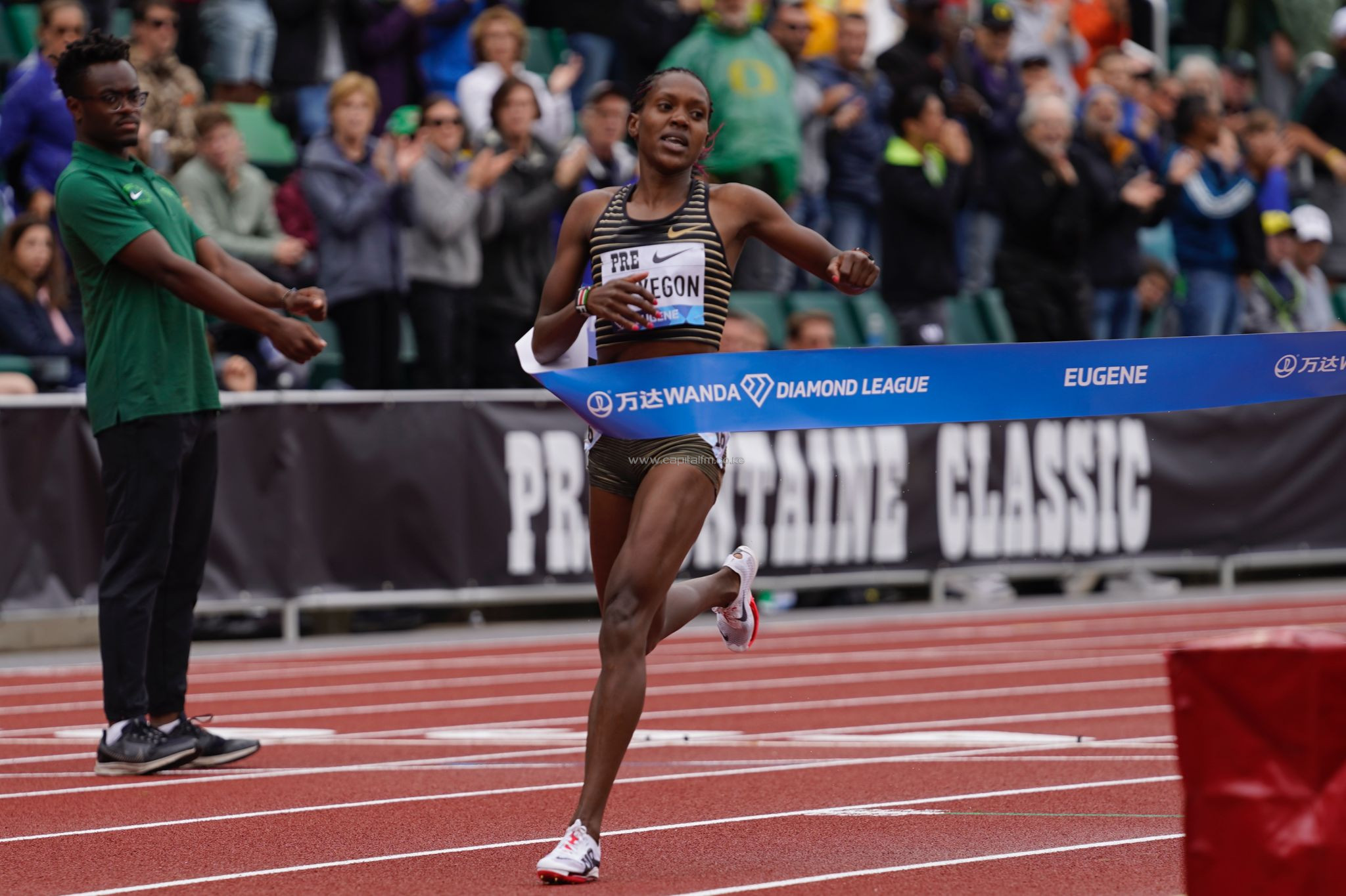 Faith Kipyegon shatters Meeting Record as shiny Shelly Anne bags 200m title at the Prefontaine Classic