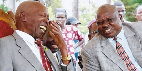 An image of the late President Daniel Moi and the late Mark Too during a political rally.