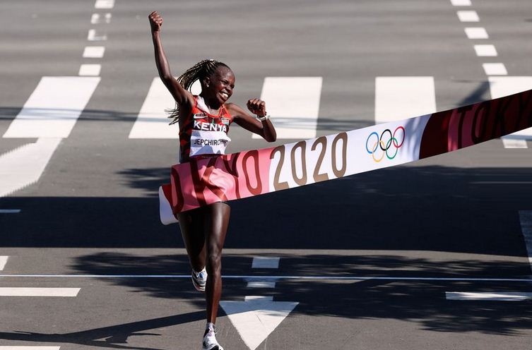 Kenya's Jepchirchir wins women's marathon gold, Brigid Kosgei finishes second : The standard Sports