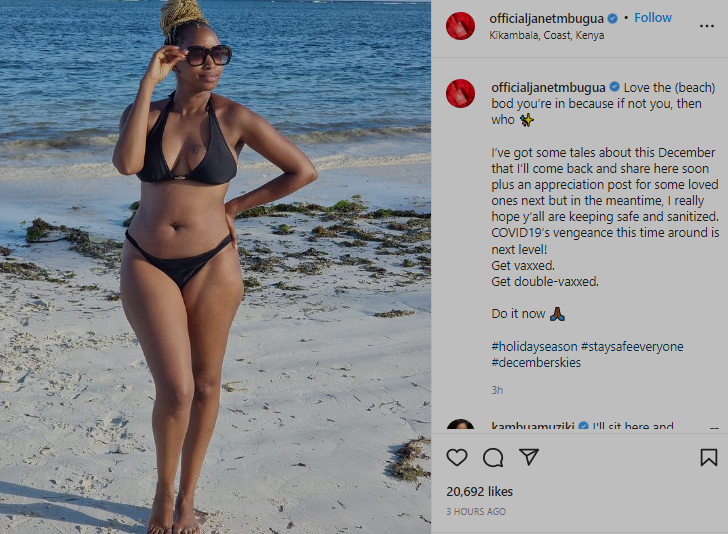 Janet Mbugua Flaunts Her December Sexy-Bikini Body While Enjoying Sandy Beaches