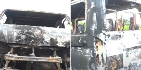 Heroic Driver Saves Lives After Matatu Full of Students Caught Fire, Burnt to Ashes