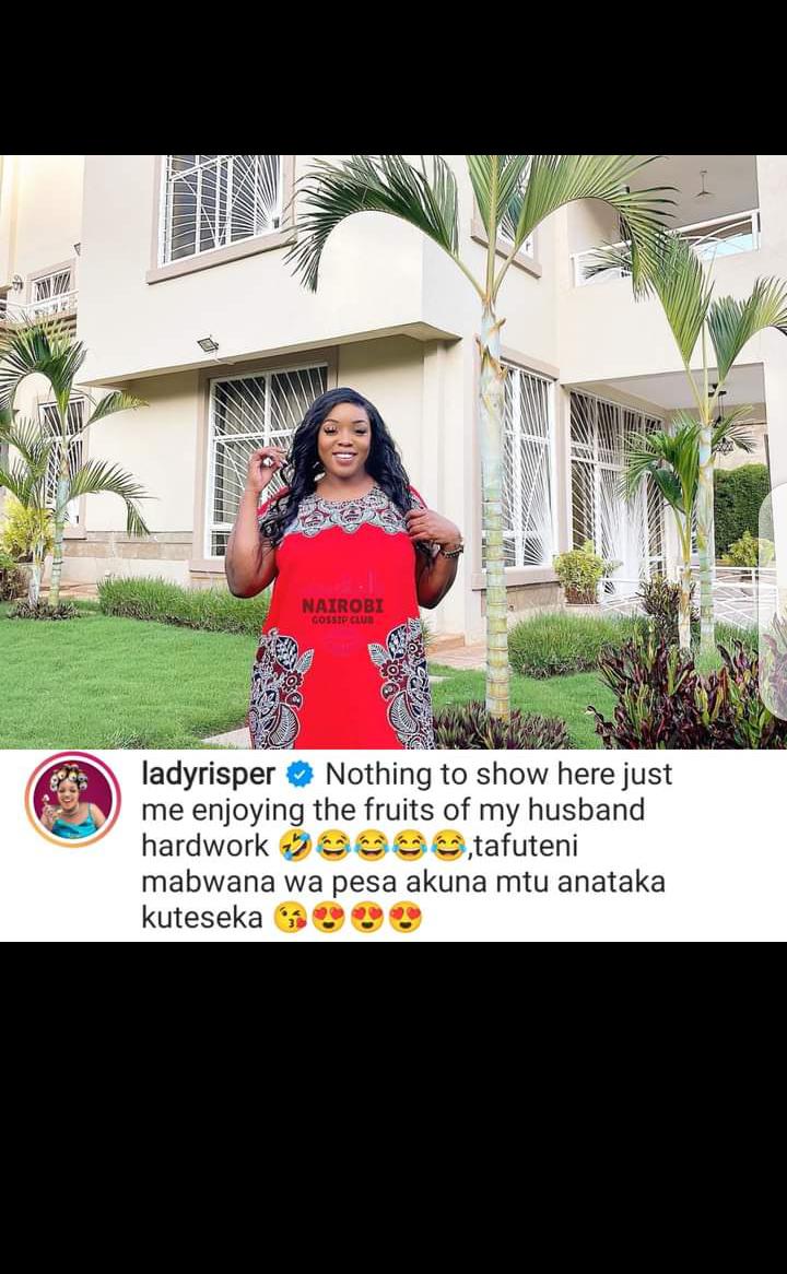 'Tafuteni Mabwana Wakona Pesa'-Lady Risper's Advice To Women -