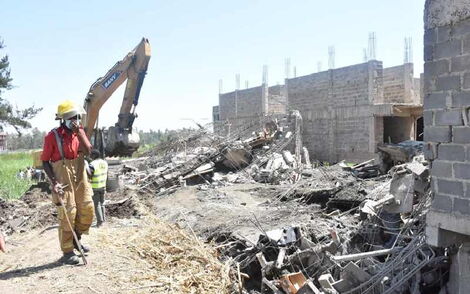 Rescue efforts during the collapse of a building in Mamboleo Area , Kisumu County September 13 2021