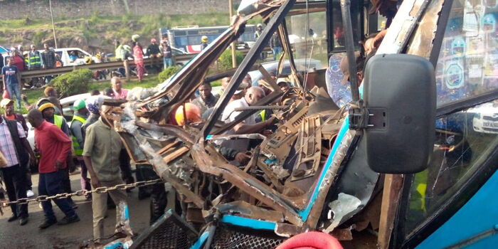Death Reported as Kenya Mpya Bus Rams Into Lorry Along Thika Superhighway