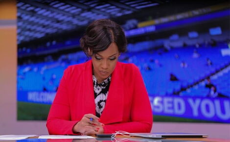 Citizen TV journalist Victoria Rubadiri during news bulleting on June 1, 2021.