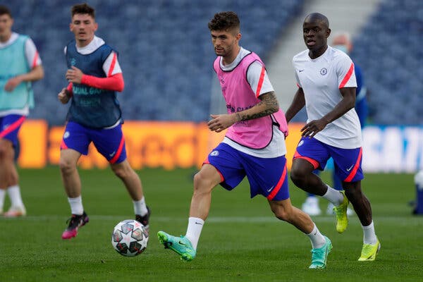 Christian Pulisic in training on Friday. But what role will he play in the final?
