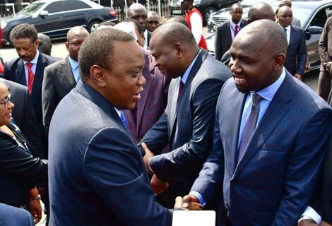 President Uhuru Kenyatta and Elgeyo-Marakwet Senator Kipchumba Murkomen at a past event in 2020