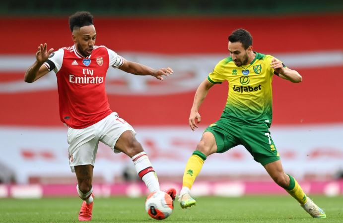 Aubameyang nets 50th Premier League goal as Arsenal thump Norwich : The standard Sports